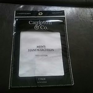 Men's handkerchiefs 2 pack in white 100% cotton.